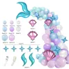 Mermaid Tail Balon Garland Zestaw Metallic konfetti lateks balony dziewczyna urodziny