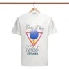 Casablanc 남자 티셔츠 화려한 글자 프린트 브랜드 남자 짧은팔 티셔츠 디자이너 의상 티 셔츠 Homme Summer O-Neck Tshirt