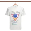 Casablanc camisetas masculinas coloridas carta impressão marca masculina de manga curta camiseta designer roupas camiseta homme verão o-pescoço tshirt