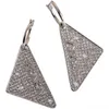 Designer Dangle Orecurs for Women Classic Triangle Geometry Luxury Full Diamond Tennis Fashi