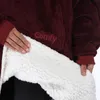 Thuiskleding hoodie dubbelzijdige pluche vaste kleur draagbare deken