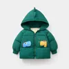 High Quality Dinosaur Winter Warm Boys Jacket Cotton Thick Hooded Sweatshirt For Children Outerwear Children Birthday Gift J220718