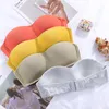 Bustiers & Corsets Tube Tops Underwear Women Invisible Lingerie Candy Colors Crop Top Seamless Bras Wireless Intimates Female BraletteBustie