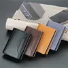 Card Holders Holder Wallet Anti-theft Brush Retro PU Leather Bank Document BagCard