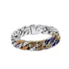 Link Chain 21SS Trend Hardened Rhinestone Bracelet Enamel Colored Fashion Cuban For Men Women Girls Female Jewelry2981