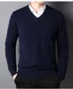 Men's Sweaters Cotton Blend Classic V-Neck Sweater Men Pullover 2022 Autumn Winter Work Casual All-match Knitted Jumper Jersey HombreMen's