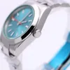 39mm 블루 다이얼 수컷 손목 시계 자동 기계식 운동 스테인리스 스틸 스트랩 방수 시계 접이식 버클 사파이어 유리