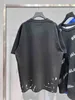 Balenciga T Shirt Version B Family High 2024 Water Wash Ink Jet Paris sliten Fast Weave Dye Print Kort ärm Loose Men's Women's M6MN