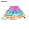 Makeup Tools Zoreya 20pcs Eye Shadow Brushes Mermaid Transparent Unico Kosmetisk uppsättning Concealer Blandning Make Up Eyebrow Powder Tool Hot220422