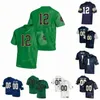 NIK1 Fighting Irish Football Jersey NCAA College 2021 SHAMROCK SERVIDADE Joe Montana Rudy Ruettiger Chase Claypool Kyren Williams Chris Tyree