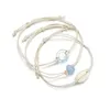 빈티지 3 PCS / 세트 쉘 아크릴 서클 화이트 로프 앤 클렛 여성 보호 체인 Anklet Bracelet Beach Jewelry Sandals 선물