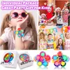 Autres fournitures de fête de fête Scione Glow Favors for Kids LED POP SPINNER BRACELET DANS LE DARK RETOUR CADEAU LIGHT UP FEGTAGE PACK BRACEL AMYEA