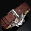 Sugess 1963 Chronographe Montres-bracelets mécaniques Seagull ST19 Mouvement à col de cygne Pilote Montre pour homme Saphir Cristal Rétro Cadeau de Noël 220621