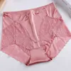 Size Plus High Waist Panties for Women Underwear Sexy Transparent Lace Satin Large Briefs Big Pantie Female 220511