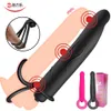 Brinquedos sensuais para casais Penis Vibrator Rings Vibradores de dupla penetração Strapon Dildo Vagina Estimulador de clitóris Anel escrotal