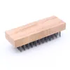 Brosse de nettoyage d'huile et de rouille en fil d'acier dur avec manche long