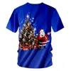 A listagem roupas masculinas 3d impresso árvore de natal e papai noel colorido casual homem o pescoço tshirt 220623