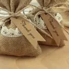 20PCS Burlap Bags Natural Jute Sack Favor Bag baby Shower rustic Weddings Receptions favors and gifts 220427