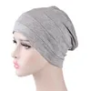Womens Soft Muslim Comfy Chemo Cap Sleep Turban Hat Liner for Hair Loss Cotton Headwear Head wrap Hair accessories de689