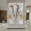 Pinturas contemporâneas tamanho grande 100% pintura a óleo pintada à mão de elefantes fotos de parede arte para decoração de casa presente unfra197s