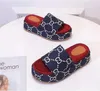 Designer de luxo sandália feminina lona plataforma chinelos slides de couro real bege tijolo vermelho cores praia chinelo sandálias de festa ao ar livre