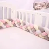 12 cm Höhe Baby Bett Stoßstange Knoten Kissen für Jungen Mädchen Vier Geflecht Babybett Stoßstange Krippe Schutz cuna para bebe Zimmer Dekor AA220326