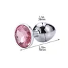 Anal Plug Metal sexy Toys Adult Expansion Training Masturbation Woman/Man Ass round Crystal Jewelry Butt