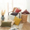 Cushion/Decorative Pillow Multifunction Solid Color Case Washed Cotton Pressed Edge Pillowcase Modern Home Decorative For Sofa Cafe45x45Cush