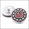 Charms Retro Black Heart Love Rhinestone Snap Button Kobiety Biżuterię Biżuterię 18 mm metalowe przyciski Snaps DIY Bransoleta Klejnot Karszop2006 Dhqxf