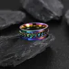 Ångestring Fashion Spinner Chain Ring For Men Gold Black Silver Rostfritt stålkedja Hela herrsmycken3052967