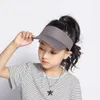 Berets Boys Girls Summer Visor Hat Caps فارغة أعلى القطن شمس أقناع قابلة للتعديل للأطفال