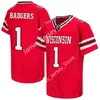 2022 NCAA Wisconsin Badgers genähtes Fußballtrikot 34 Jackson Acker 26 Travian Blaylock 2 Ricardo Hallman 54 Jordon Turner 20 Semar Melvin 59 Aaron Witt 49 Cam Large