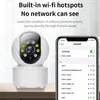 TUYA 2MP Säkerhetskamera WiFi 2.4G Night Vision 360-graders panoramiska inomhushem IR Wireless Surveillance Cam Outdoor Two-Way Audio Baby Monitor CCTV Support 128G TF