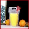 Sacchetti per bevande da 17 once Sacchetti smerigliati Cerniera trasparente Stand-up Portaborse in plastica Richiudibile Resistente al calore con cannuccia