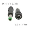 Andere Beleuchtungszubehör 5pcs DC 5,5 x 2,1 mm weiblich bis 6,3 3,0 mm männlicher Stecker Strompflegel -Jackadapter -Konverter für Notebook -Laptopother