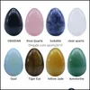Konst och hantverk Arts Gifts Home Garden 30mm Egg Crystal Natural Stone Craft Smycken Chakra Reiki Healing Energy Prot Dhzo0