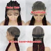 Braided Wigs 360 Lace Front Wig 36 Inch Long Synthetic With Baby Hair For Black Women Handmade 2022 New Style