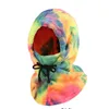 Giradas Tie Dye Proteção a frio Polar lã Balaclava Face Full Face Unissex Máscara de esqui Mantenha Hats de ciclismo quente1791694