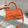 Purses Simple crocodile handbag new bright leather casual shoulder bag letter messenger women's bag