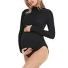 Body de maternité enceinte Po Shoot chemise à manches longues vêtements de photographie pour femme de grossesse Tops basiques 220419