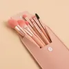 Groothandel 8pcs Pack make -up borstel met PU -pakkettas draagbare zachte schoonheidsborstels voor oogschaduw foundation blush en concealer