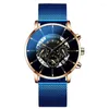 Montres-bracelets de luxe pour hommes, calendrier d'affaires, en acier inoxydable, ceinture en maille, montre à Quartz, marque de Sport, cadeau d'anniversaire, 2022