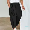 2022 Calças masculinas Men Belra Casual Correia Croppada para Autumn Korean Fashion Streetwear