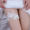 Lantejoulas Lace Bridal Garter Acessórios Perna Sexy Branco Lace Edge Princesa Estilo Troxa Anéis Senhoras Anel Banda Acessório de Casamento 2pcs / Set