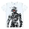 Mens camisetas Coolprint Anime Camisa Metal Gear Rising Revengeance Camisetas Manga Curta Sólida 5 Zandatsu Cosplay Motivs Shirtsmens