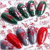 Adesivi per nail art natalizi Fiocco di neve Campana di Babbo Natale Decalcomanie autoadesive per unghie invernali