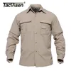 Tacvasen homens militares roupas leves de luz camisa seca seca camisa tática de verão removível manga longa caça caça 220401