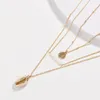 Pendant Necklaces Fashion Lady Boho Multilayer Long Chain Elegant Crystal Choker Necklace Natural Shell Beach JewelryPendant