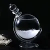 Autre décor à la maison Bouteille de nuage de verre de tempête en forme de globe avec station de prévision météo de base Prévisions de bureau Boule transparente 8598124