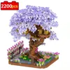 Mini Sakura Tree House Build Block City Street View Cherry Blossom Model Building Blocks DIY Toys for Children Toy for Gift 220719